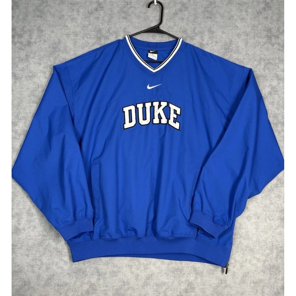 Nike Duke Blue Devils Pullover Windbreaker Jacket Men XL Blue NCAA Side Zip